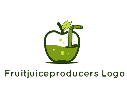 juice in apple with straw