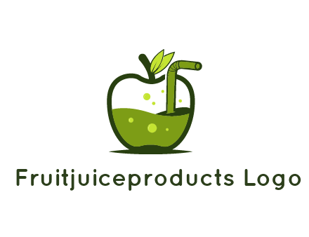 juice in apple with straw