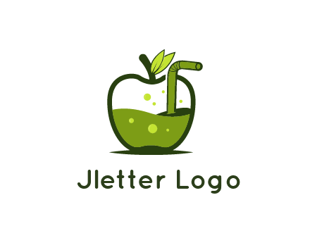 juice in apple with straw