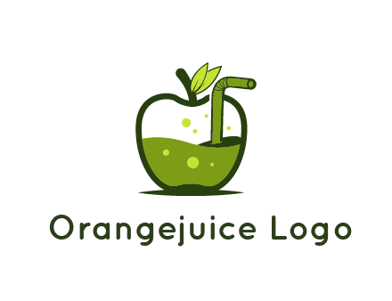juice in apple with straw
