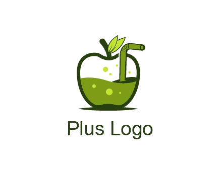 juice in apple with straw