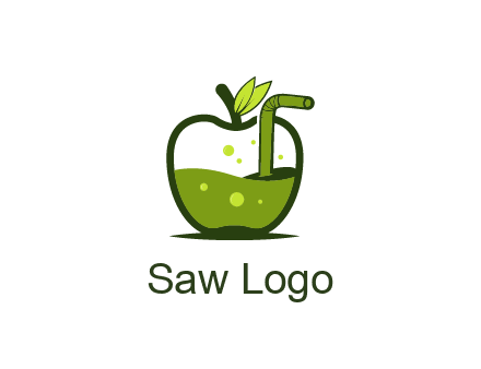 juice in apple with straw