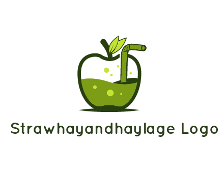 juice in apple with straw