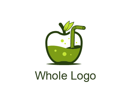 juice in apple with straw