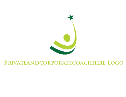 abstract person in the air and touching star graphics