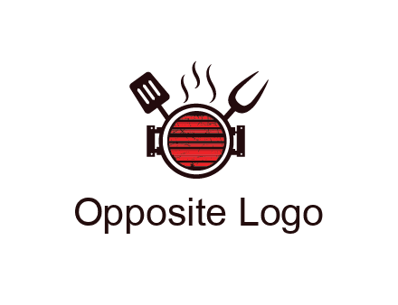 cooking utensils behind grill with steam