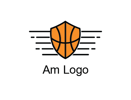 lines around shield with basketball pattern