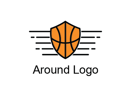 lines around shield with basketball pattern