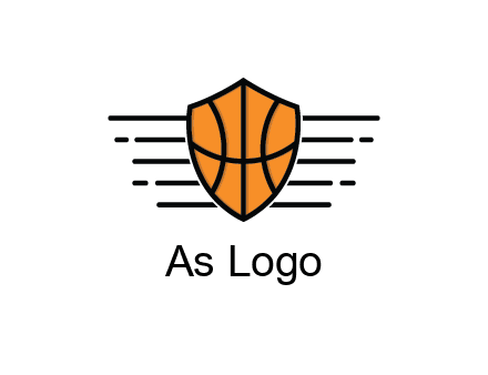 lines around shield with basketball pattern