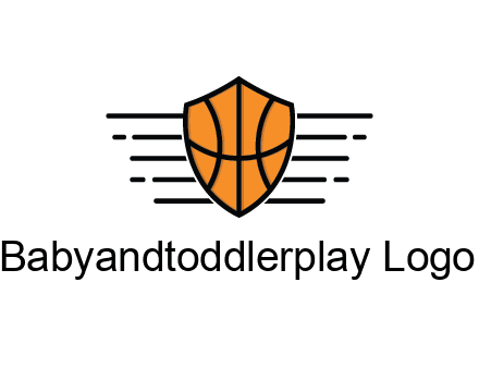 lines around shield with basketball pattern