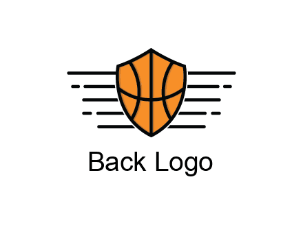 lines around shield with basketball pattern