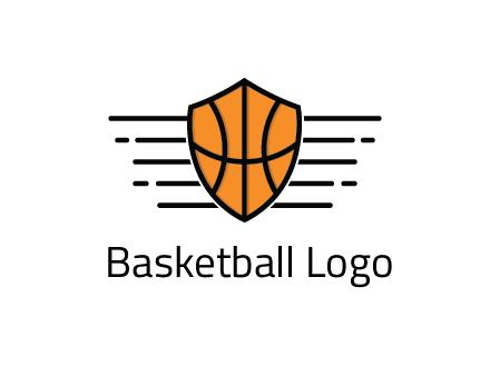 lines around shield with basketball pattern