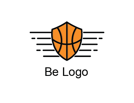 lines around shield with basketball pattern