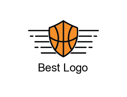 lines around shield with basketball pattern