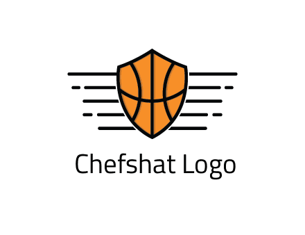 lines around shield with basketball pattern