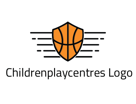 lines around shield with basketball pattern