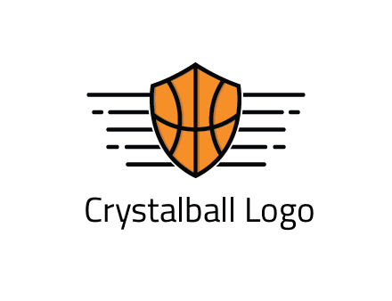 lines around shield with basketball pattern