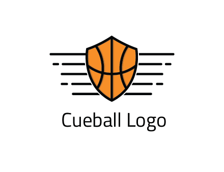 lines around shield with basketball pattern