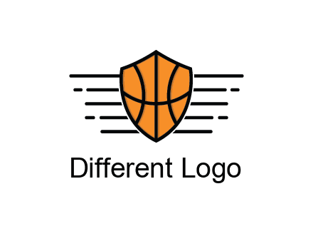 lines around shield with basketball pattern