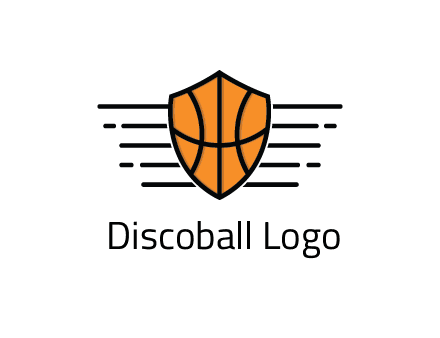 lines around shield with basketball pattern