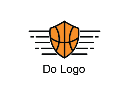 lines around shield with basketball pattern