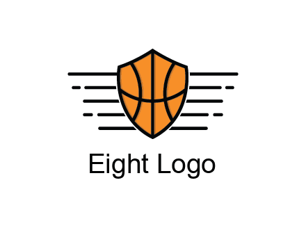 lines around shield with basketball pattern