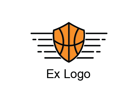 lines around shield with basketball pattern
