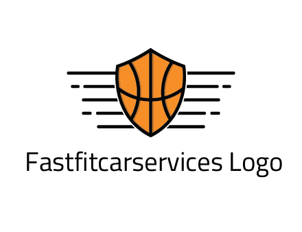 lines around shield with basketball pattern