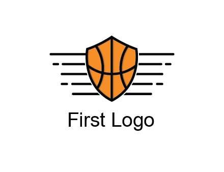 lines around shield with basketball pattern