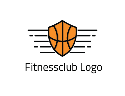 lines around shield with basketball pattern