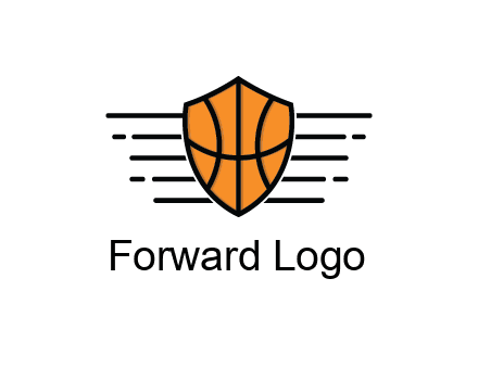 lines around shield with basketball pattern