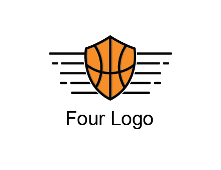 lines around shield with basketball pattern