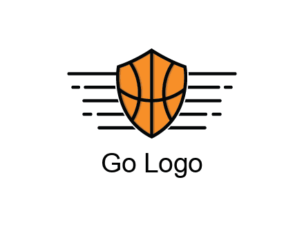 lines around shield with basketball pattern
