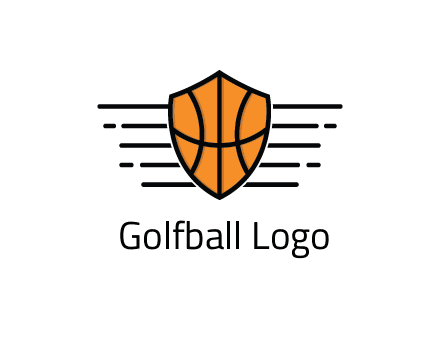 lines around shield with basketball pattern