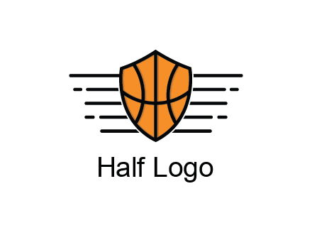 lines around shield with basketball pattern