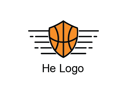 lines around shield with basketball pattern