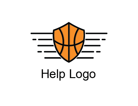 lines around shield with basketball pattern