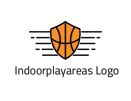 lines around shield with basketball pattern