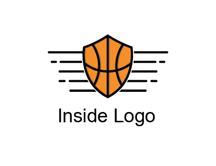 lines around shield with basketball pattern