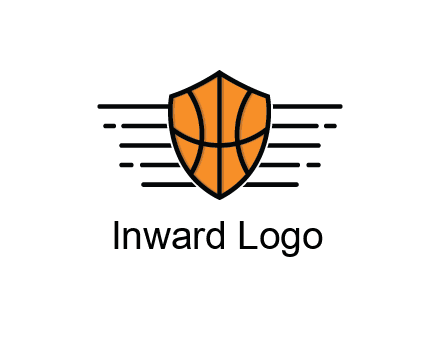 lines around shield with basketball pattern