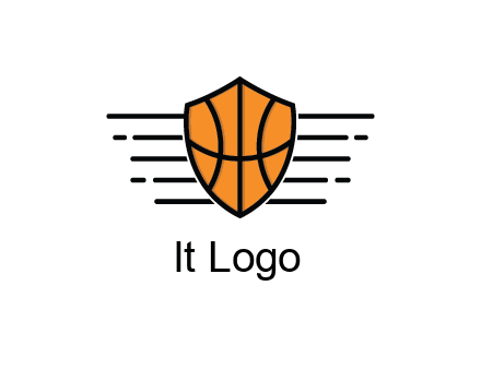 lines around shield with basketball pattern