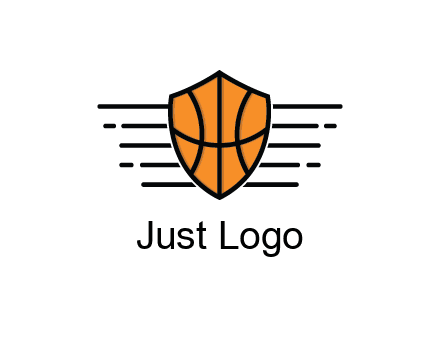 lines around shield with basketball pattern