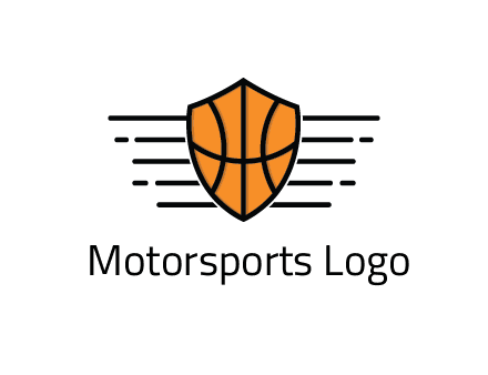 lines around shield with basketball pattern