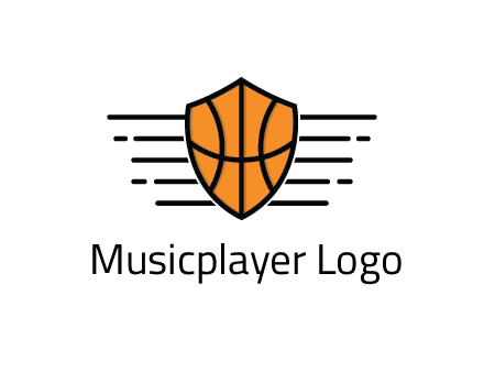 lines around shield with basketball pattern