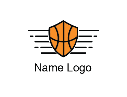 lines around shield with basketball pattern