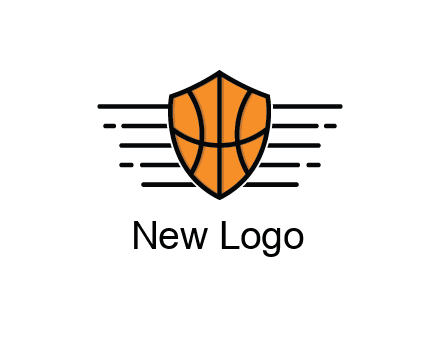 lines around shield with basketball pattern