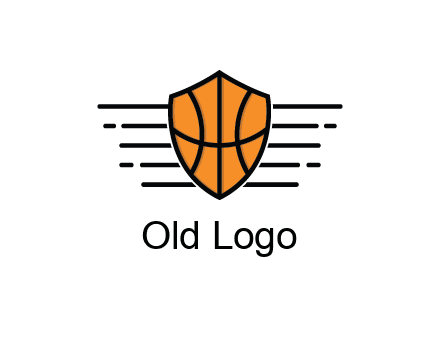 lines around shield with basketball pattern