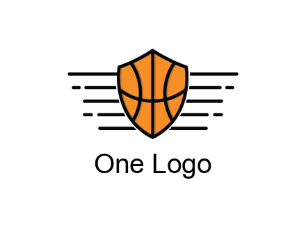 lines around shield with basketball pattern