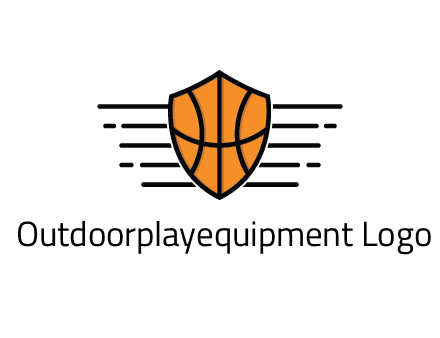 lines around shield with basketball pattern