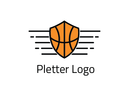 lines around shield with basketball pattern